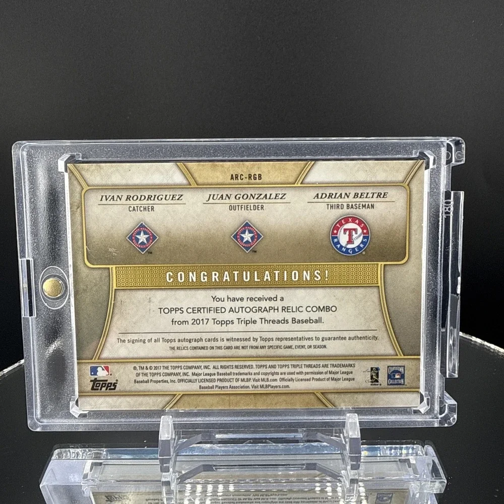 2017 Topps Triple Threads Rodriguez Gonzalez Adrian Beltre Auto Relic /9 HOF